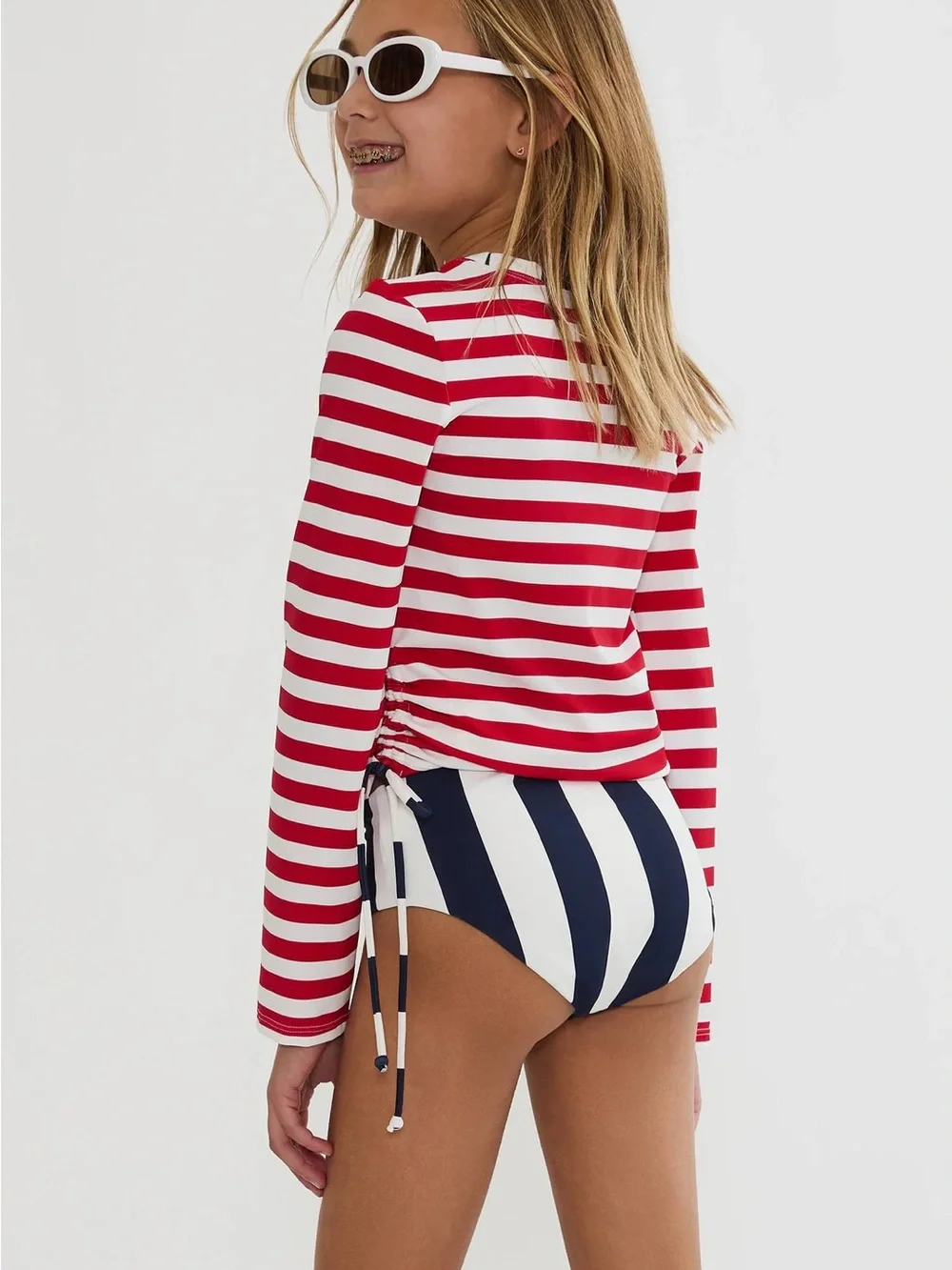 Beach Riot Little Addie & Janie Set Star Spangled Stripes